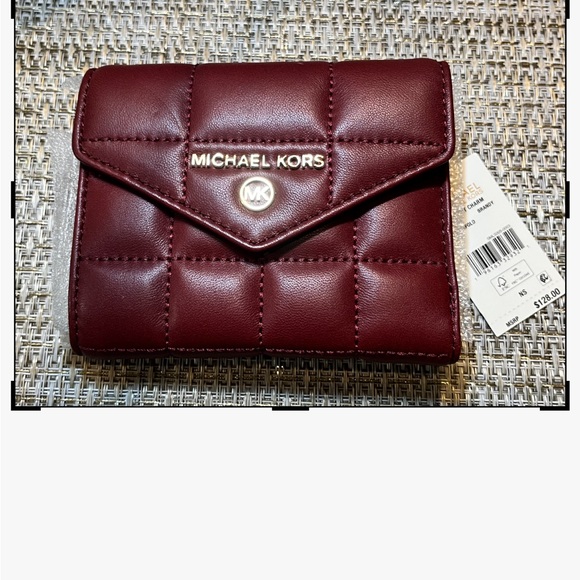 Michael Kors Deep Red Quilted Wallet - Picture 1 of 9